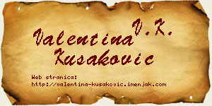 Valentina Kušaković vizit kartica